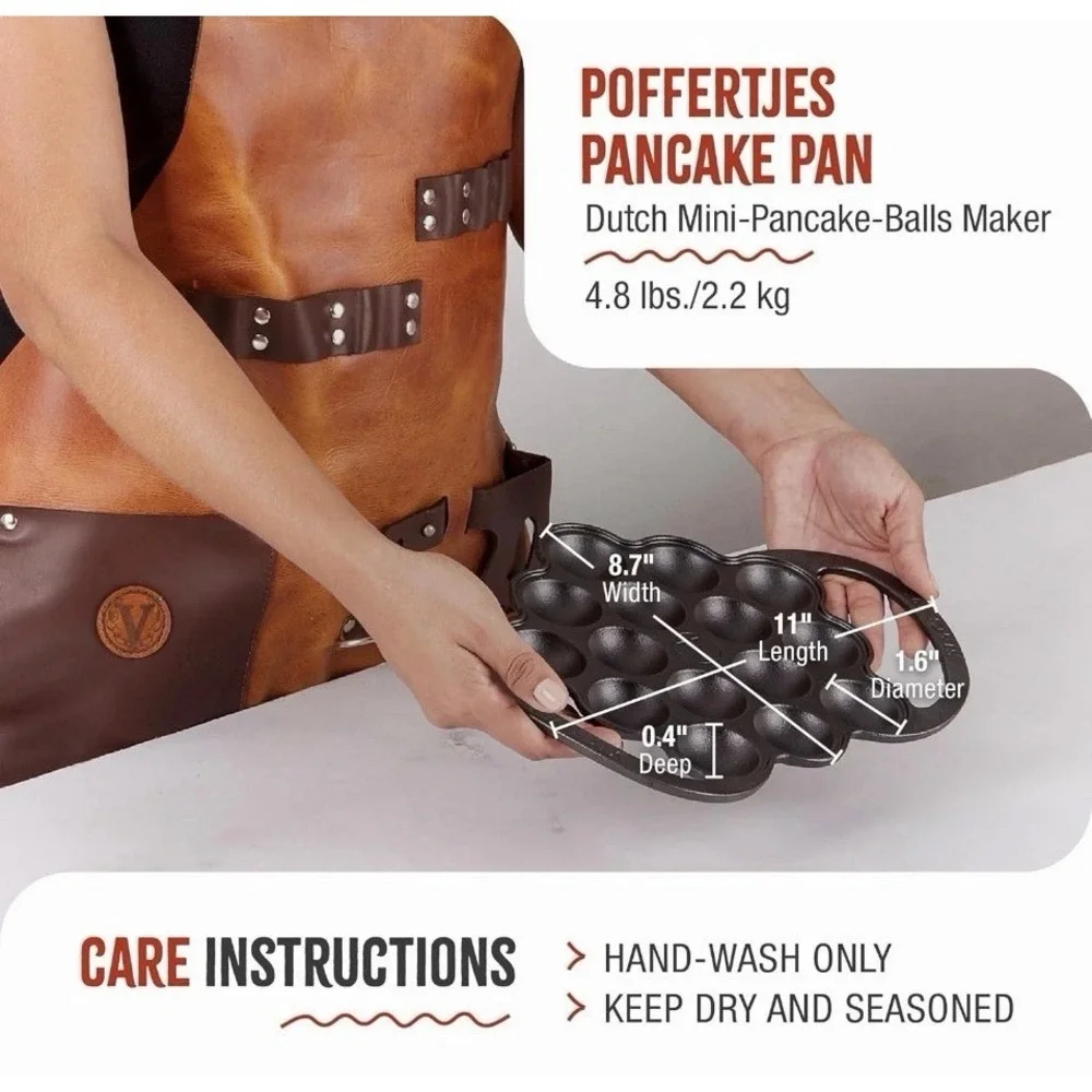 Victoria Cast Iron Poffertjes Pancake Pan Since 1939 (C6)
